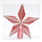Star 2022 NEW Christmas Tree Decorations Plastic Glitter Star Matt Pink Mercury Sprinkling Effect Tree Top Star
