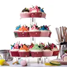 Cake Wedding 3 Tier Round Clear Acrylic Cupcake Cake Stand With Base Wedding Display