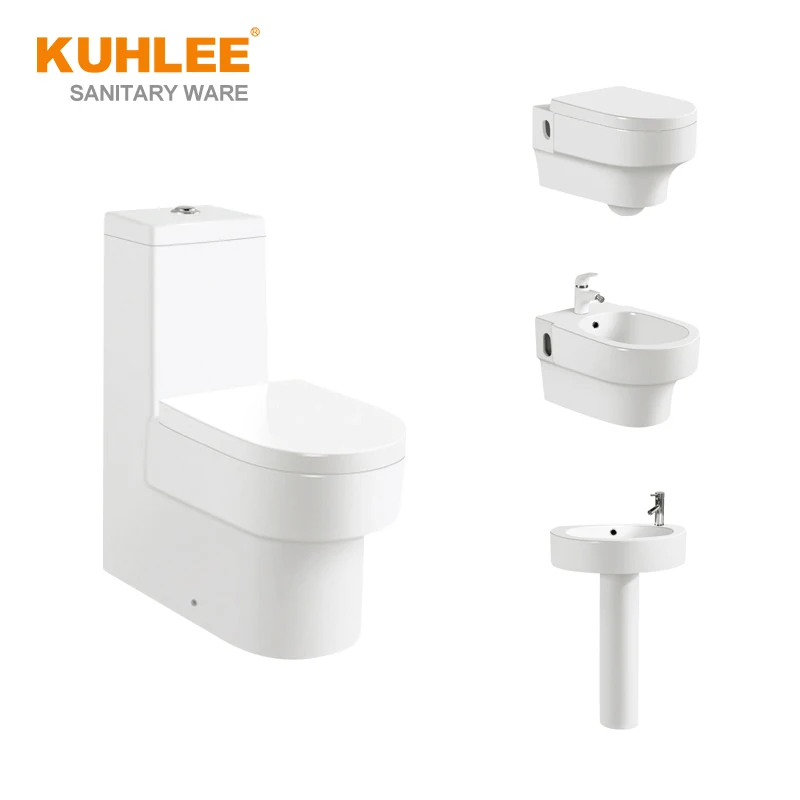 Factory Price Ceramic Toilet Set Bathroom Wash Down Sanitary Wares Sets Wall hung Toilet Suite