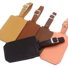 Luggage Tag Tag Popular Custom Pu Leather Luggage Tag ID Tag With Snap Button Fastener For Travel Suitcase