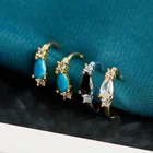 Sterling Silver Hoop Fashion Wholesale Sterling Silver 925 Gold Plated Rhinestone Earring Hoop For Women 2021