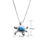 Sterling Wholesale 925 Sterling Silver Blue Fire Opal Necklace Cute Turtle Pendant Necklace