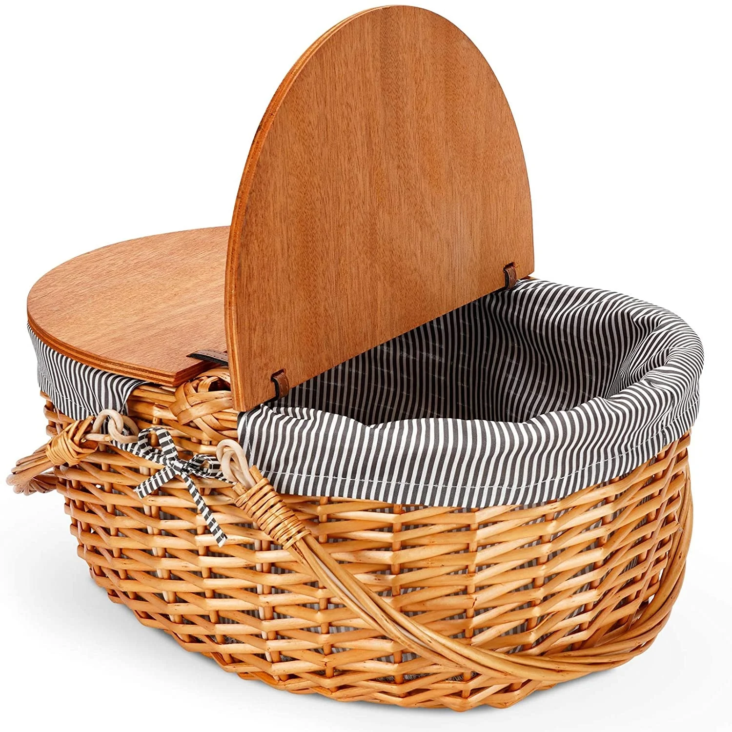 for storage organizing folding picnic basket with blanket gift