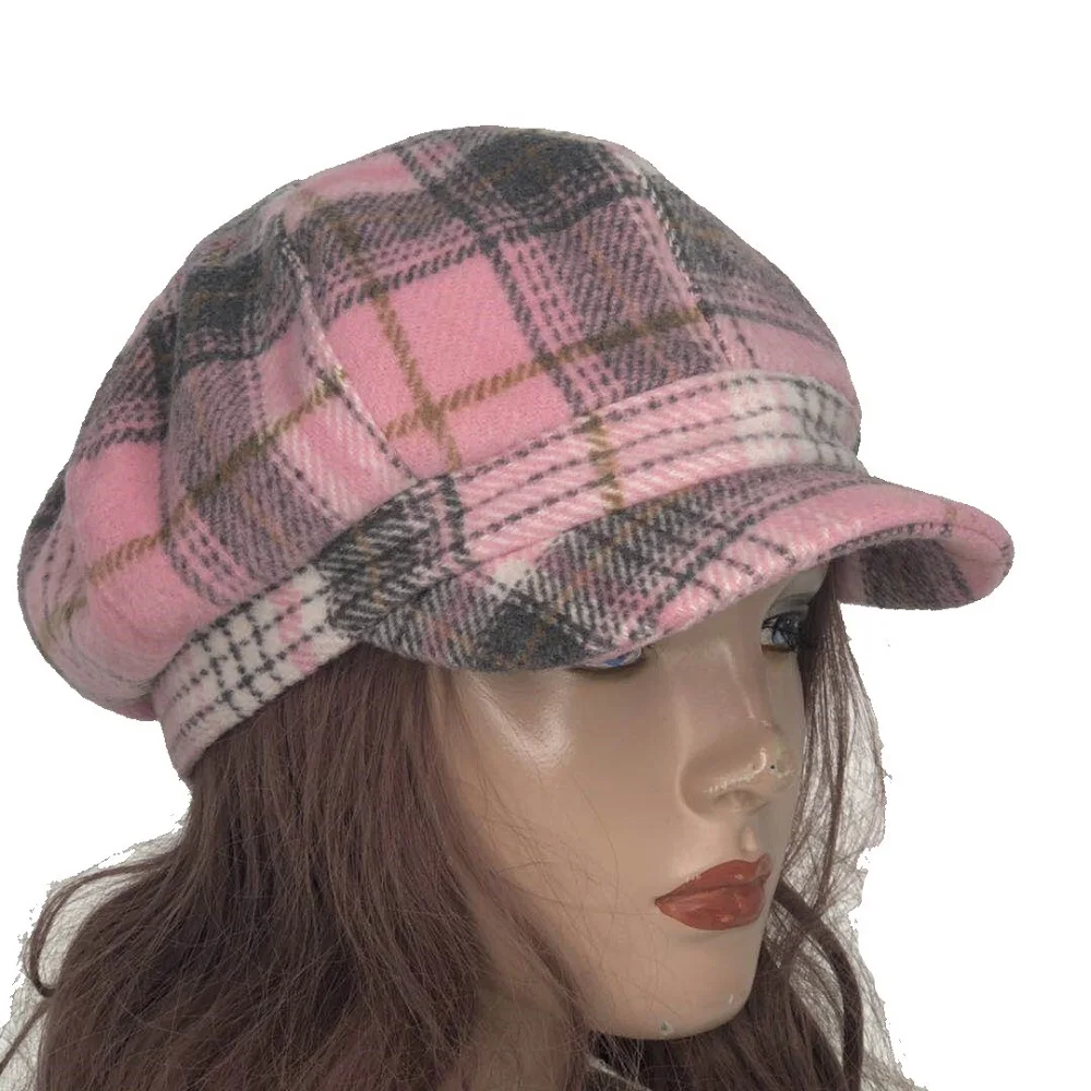 pink tweed hat