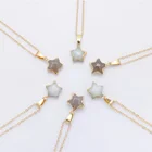 Druzy Plated Natural Druzy Agate Pendent Pentagram Natural Stone Charm With Gold Plated For Jewelry Making