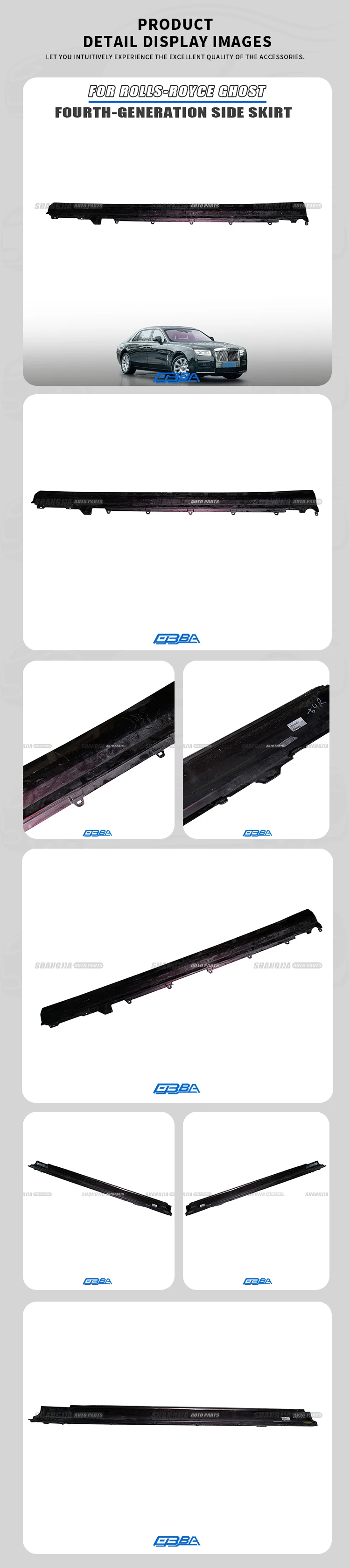 product right rocker panel side skirt for rolls royce ghost 4th generation oem 51779851974 plastic material original factory auto parts827-1