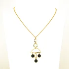 Gold Creative Design Of 3 Semi-circular 14K Gold Plated Casual Pendant Necklaces