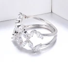 Rings Ring Fashionable Customize Wave Shape Silver Rings Engagement Bride Jewelry Hollow Out White CZ Zircon Ring