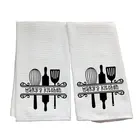 Towel White Waffle Weave Towel Blank White Polyester Blend Microfiber Tea Towel For Cleaning