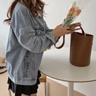 Denim Jacket Denimdenim Style Casual Blue Winter Loose Coat Custom Denim Jacket For Women