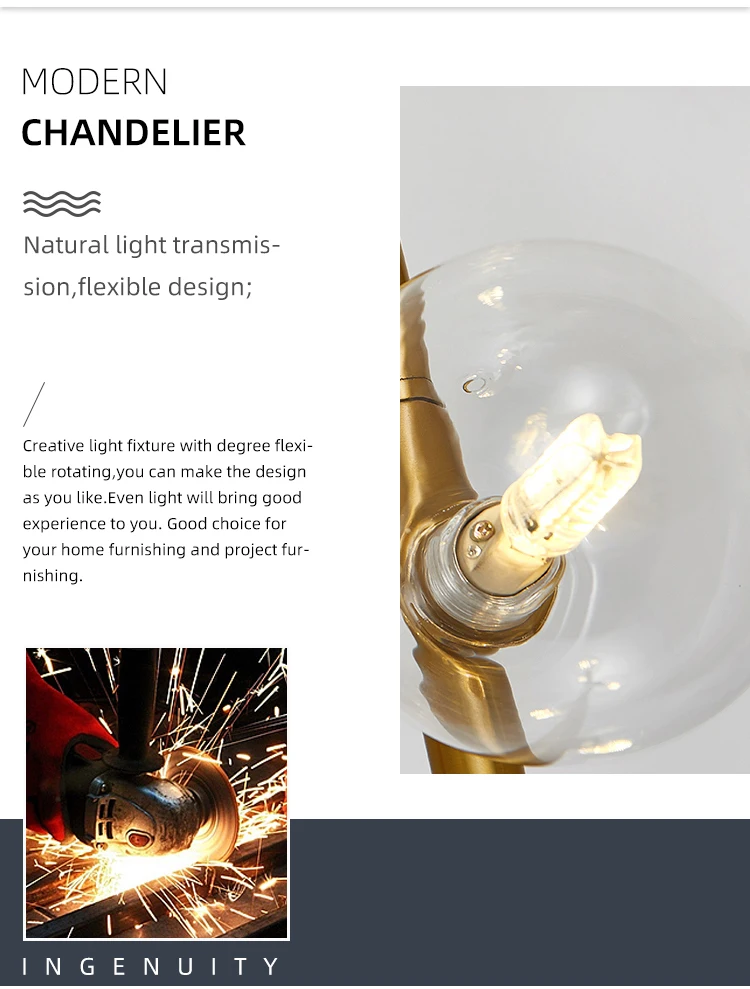 pd8811 new design indoor decoration fixtures iron glass black led pendant light-1