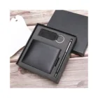 Corporate Gift Custom Logo Real Leather Alloy Business Top Quality Wallet Classy Stationery Corporate Gift Set For Fathers Day
