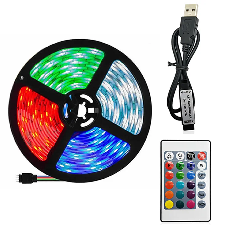 LED Strip light Tape RGB 5050 DC5V USB Cable 1M 2M 3M DIY TV Dec Back Mood Light 