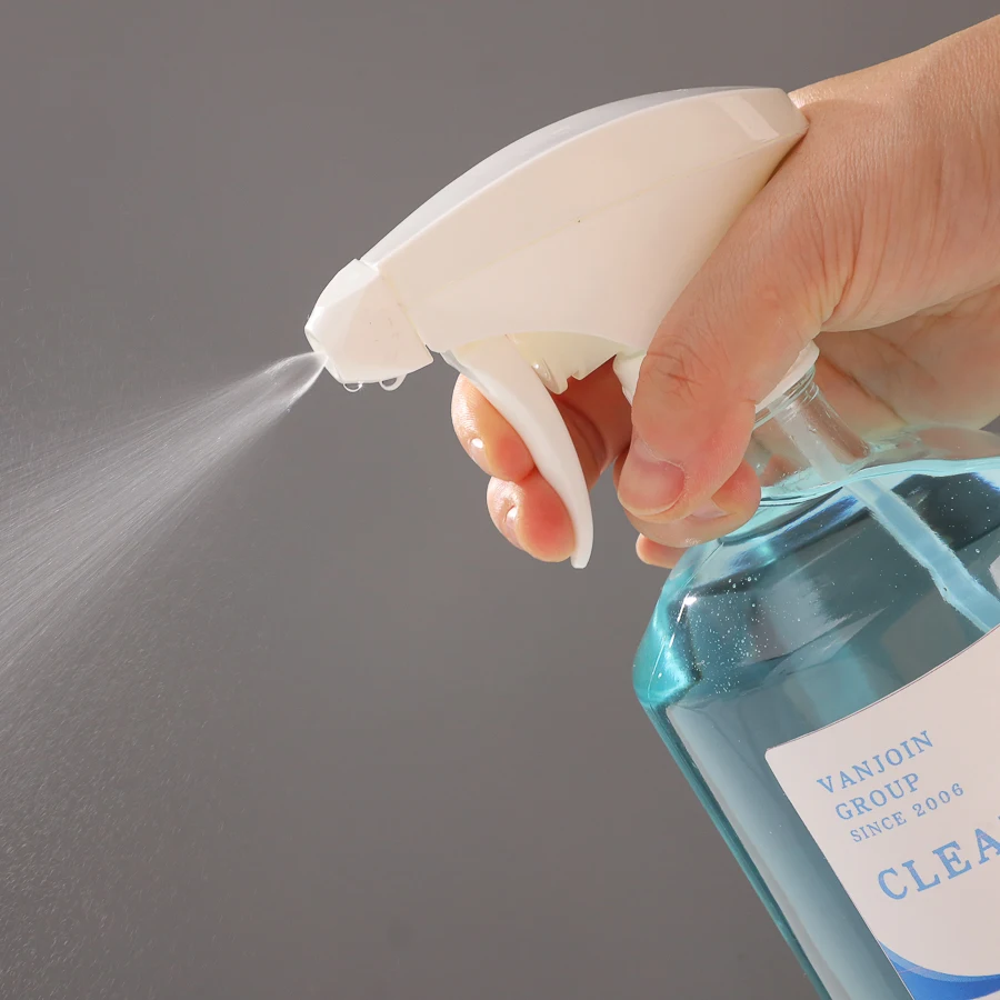 Newly Stock 500ml Empty Luxury Slant Shoulder Long Neck Clear Glass Trigger Spray Bottle with 28mm Sprayer