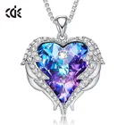 Charm Elegant Women Wrapped Heart Jewelry Crystal Stone Pendant Charm Real Austrian Angel Heart Crystal Gemstone Pendant