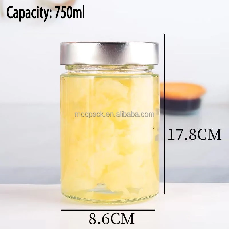 product glass jars food grade jam bottle glass jar straight sided clear glass candle jar with lid-35