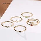 Solid Ring Anillo De Oro Opal Popular Trendy Pure 14K Solid 9Ct Gold Ring Birthstone White Natural Opal Stone Ring
