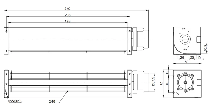 Cross Flow Fireplace, CFM, 12 VDC, 54.14 CFM - detail 8