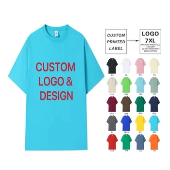 Hot Sell Pure Color Comfortable Men T-shirt Casual Custom Logo T-shirt Wholesale 100% Cotton Oversize Tee Shirts for Men
