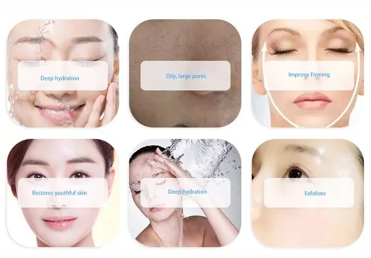 6 In 1 Hydrogen Oxygen Bubble Facial Beauty Machine Portable H2O2 Heating Bubble