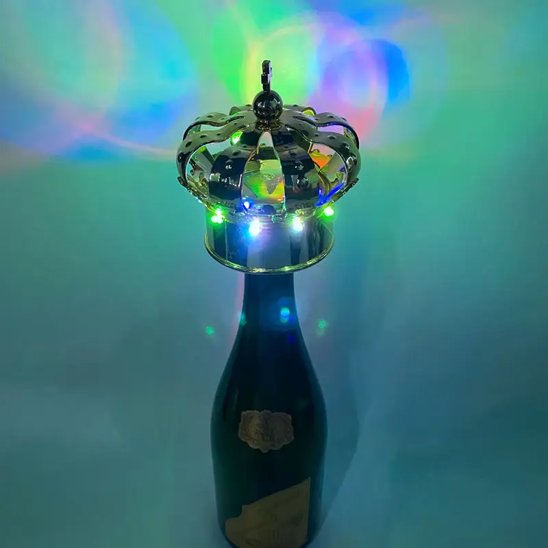 Oem Supplier Rechargeable Led Champagne Crown Cover Cap Topper Led