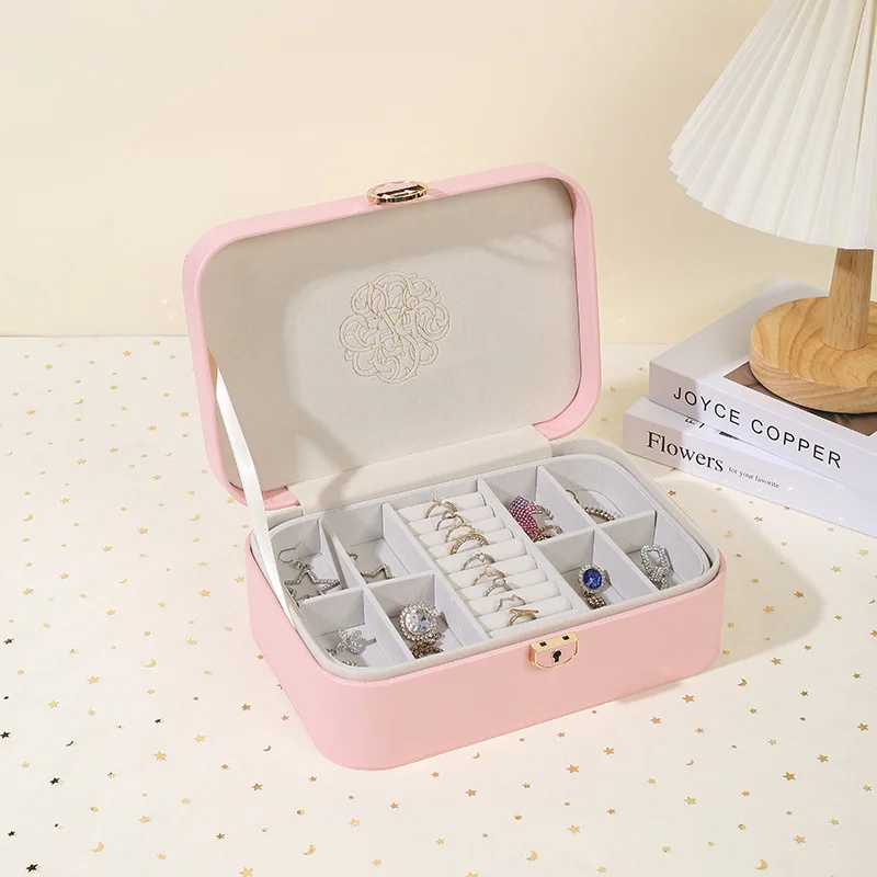 High quality luxury PU jewelry box multi-layer large capacity necklace earrings earrings jewelry storage box jewelry box