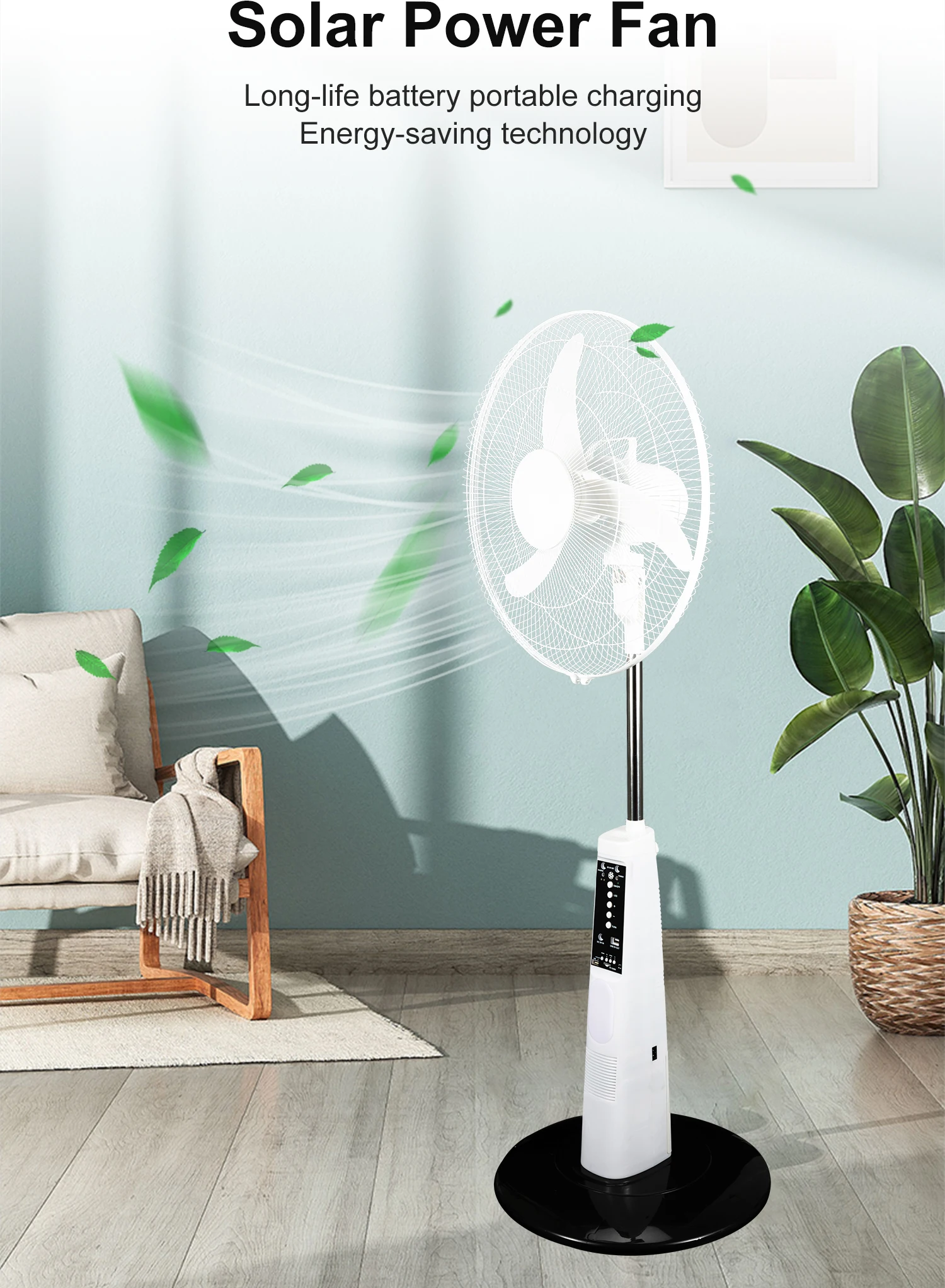 Solar Fan, 18Inch, 110-220V, Battery - detail 8