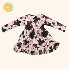 Cotton Designed Cow Printing Baby Dresses Milk Silk Baby Dress Cotton Girls