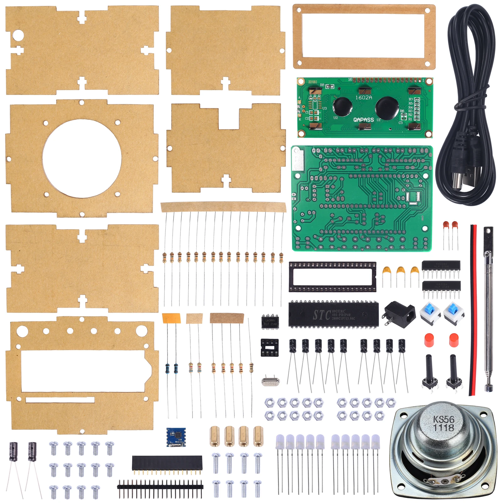 DIY Elektronica Kit RDA5807 Digitale FM Radio Ontvanger 5WAmplifier Audio Indicator Radio Ontvanger LCD1602 DIY Kit Losse onderdelen DIY Elektronica Kit RDA5807 Digitale FM Radio Ontvanger 5WAmplifier Audio Indicator Radio Ontvanger LCD1602 DIY Kit Losse onderdelen