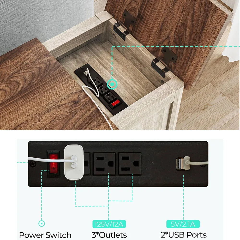 Modern Style Narrow Bedside Table with Charging Station Drawer Sofa Side Table for Bedroom & Living Room Feature Storage manufacture