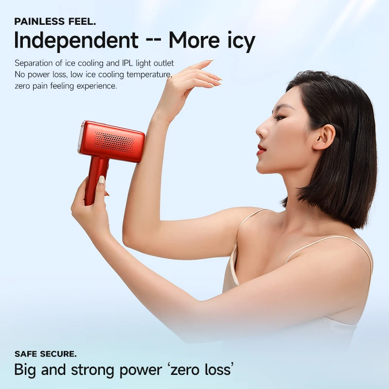Freezing point interchangeable head portable IPL laser hair removal instrument for men and women