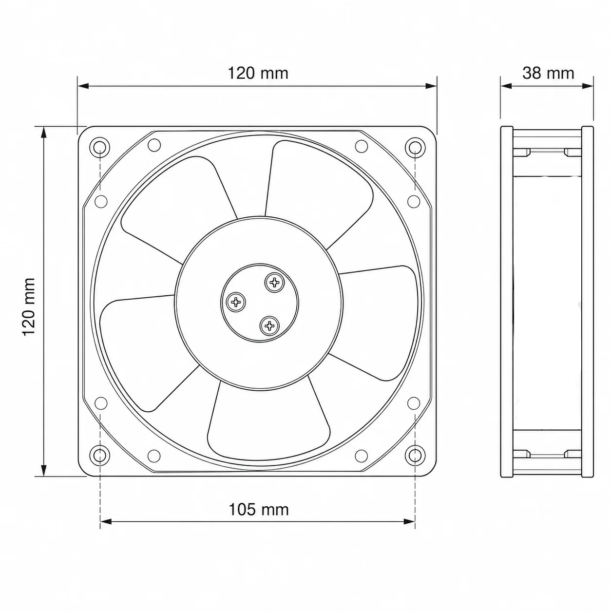 Ultra-quiet Dual Ball Bearing, ORIX, 220V/230V, 13.5/16W, 12CM - detail 8