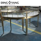 Professional Production Upscale Modern Golden Jewellery Showcase Jewelry Showcase Furniture