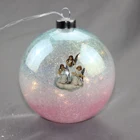 Christmas Hanging Decoration Colored Christmas Tree Decoration Hanging Glass LED Balls