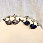 Hot Earrings Fashion Unique Design Hot Sale Elegant Women Animal Earrings Pink Blue Women Earrings