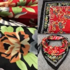 Wrap Silk Fashion Hijab Floral Print Customization Head Wrap Silk Scarves Square Printed Head Scarf For Women