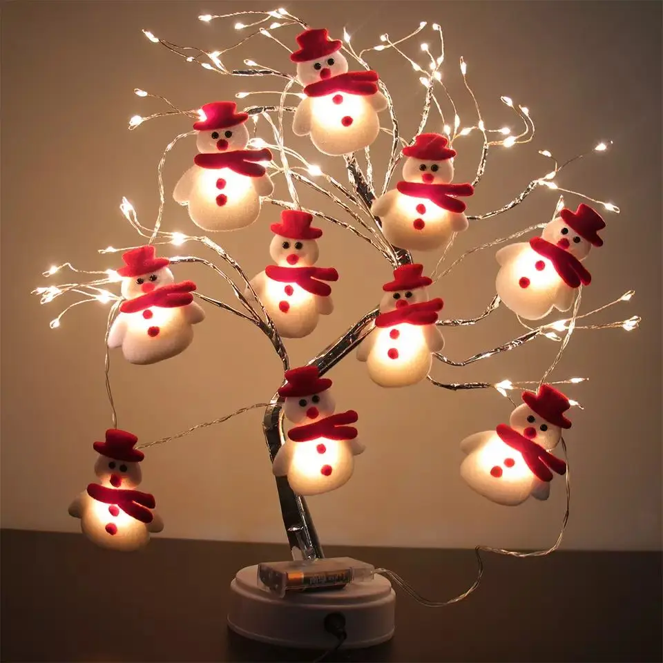 30 cm Christmas Lighting String Light Snowman With 11 Led Xmas Decoration Gifts 