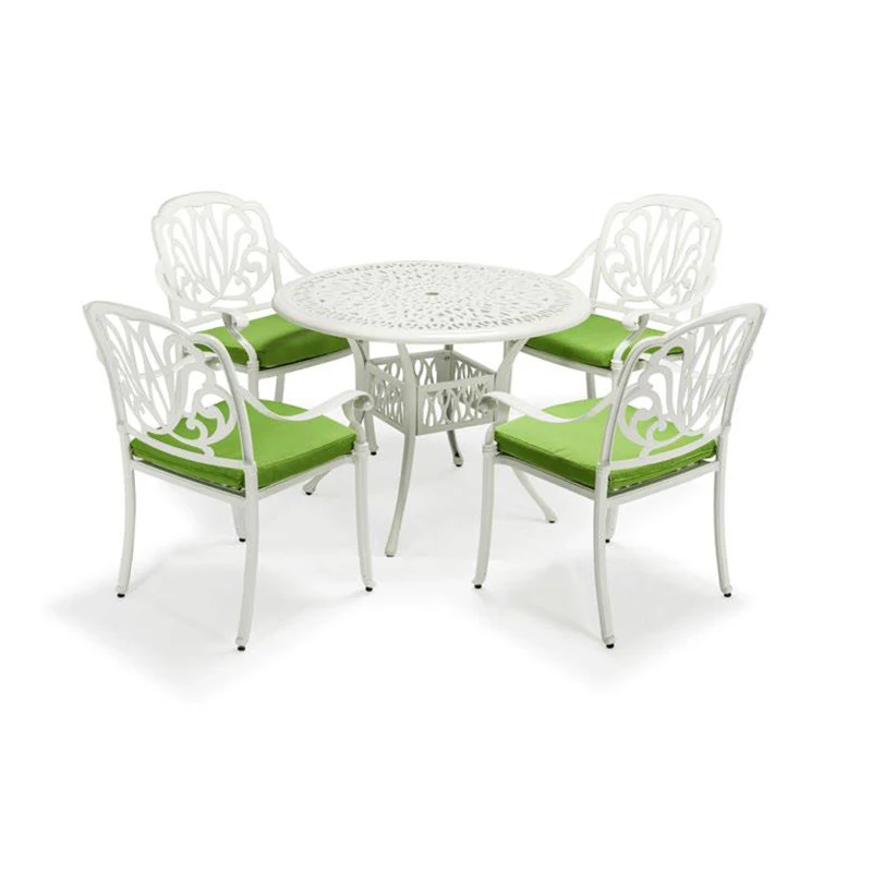 white cast aluminum patio dining sets