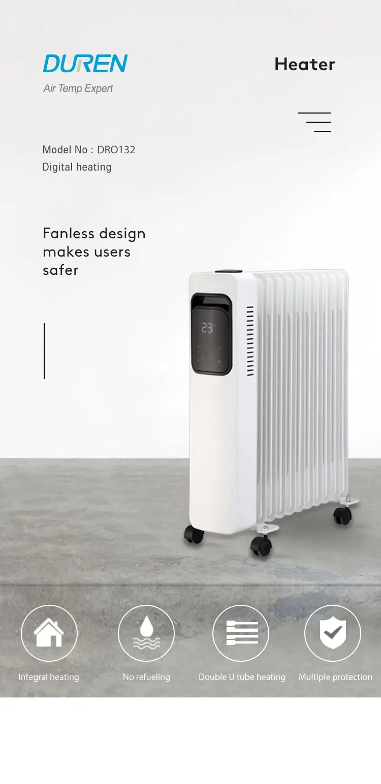 Fins Oil Filled Radiator, 1000/1500/2000W, Electric, DRO-132 - detail 6