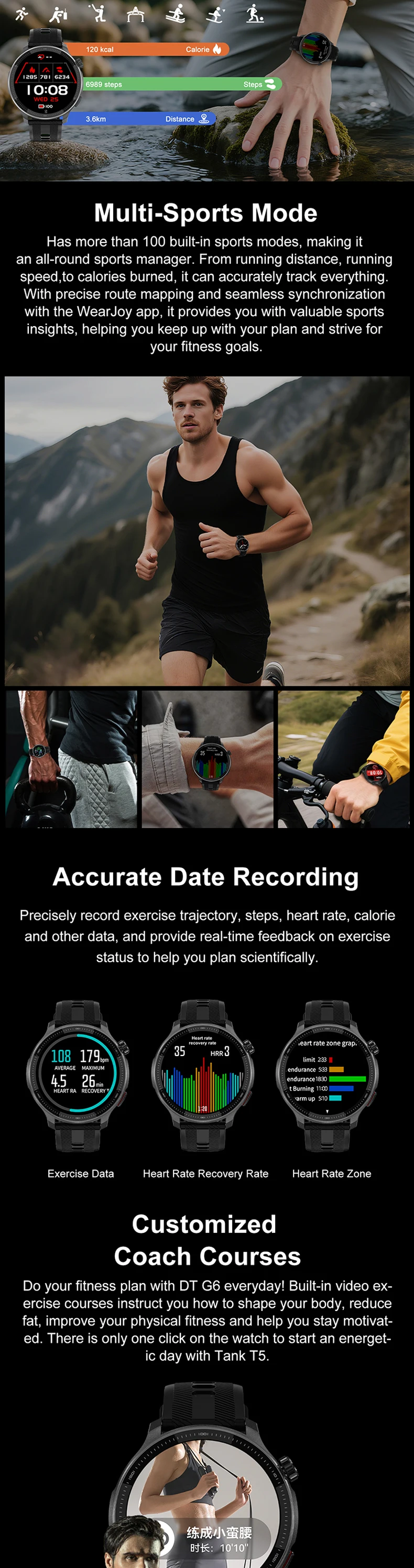 product 2026 men gps 3atm compass smart watch dtg6 with amoled offline map barometer altimeter sport smartwatch-5