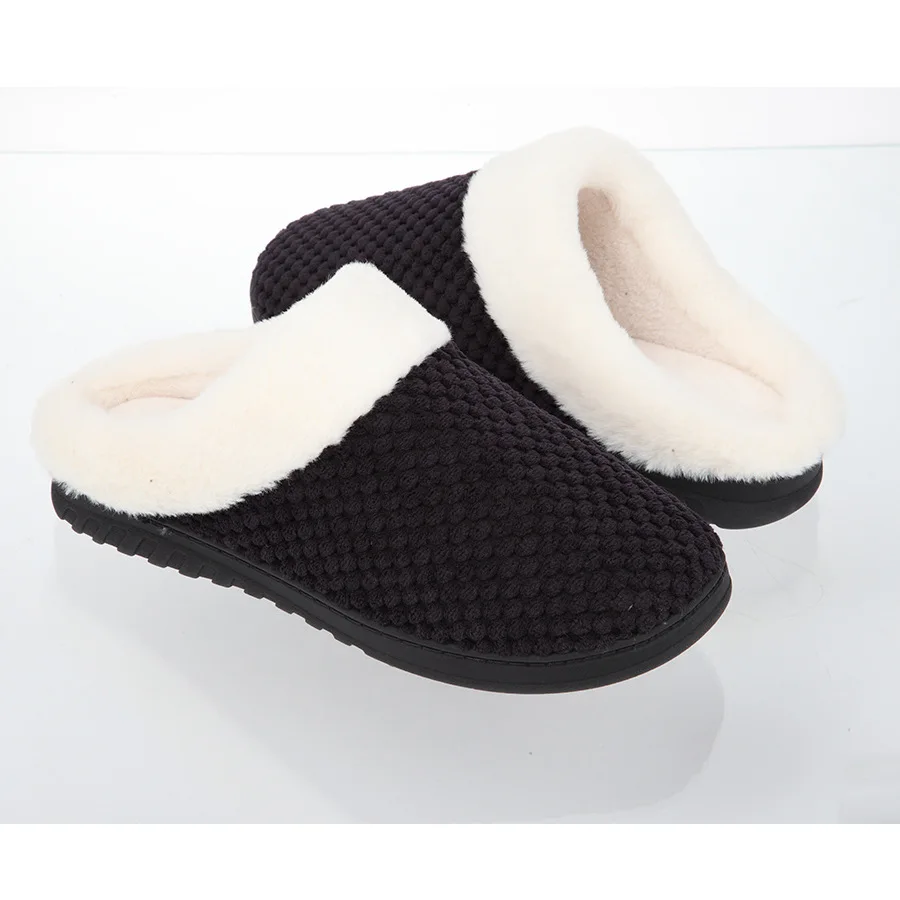 Pologe Home Warm Cotton Slippers Couple Wood Floor Anti slip Home Cotton Shoes Cotton Slippers Anti slip