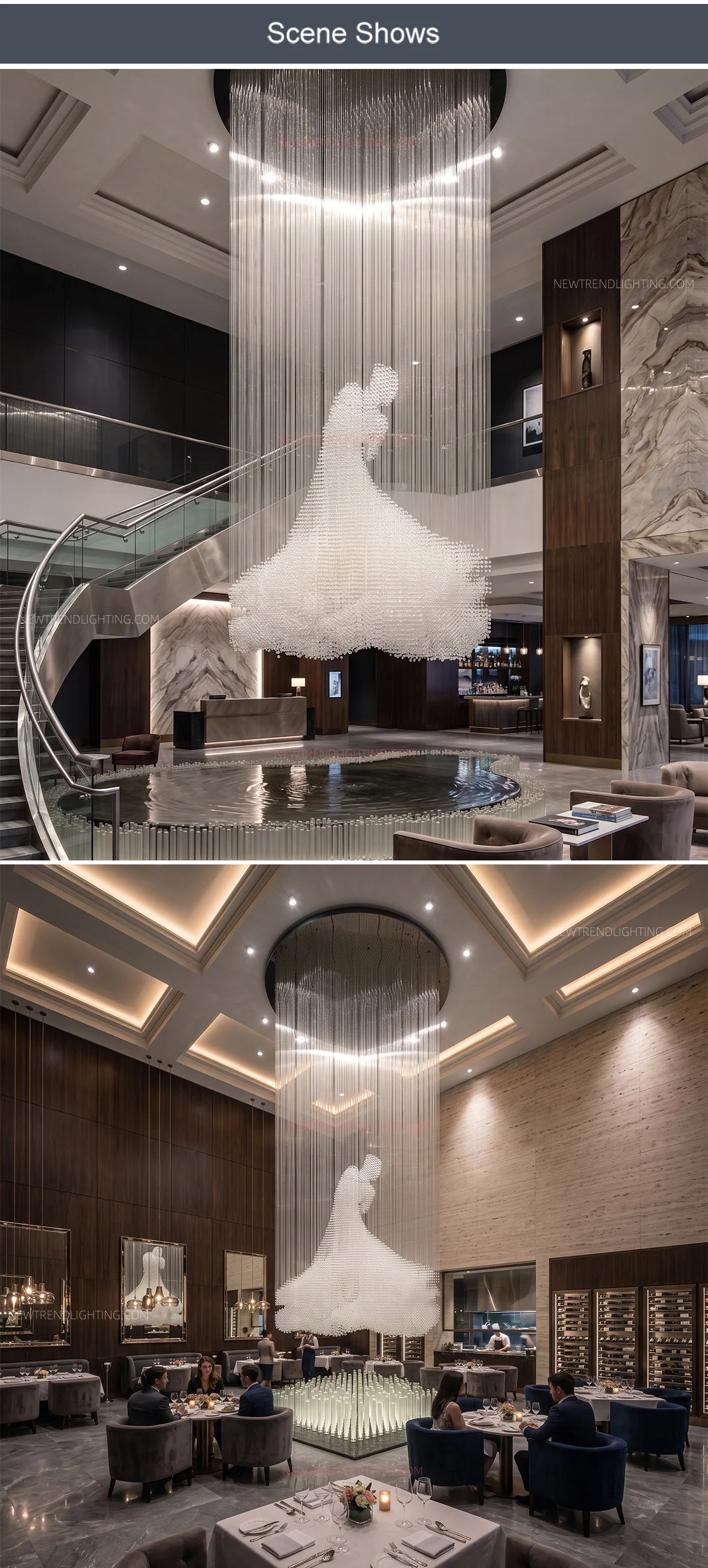 cpl 517 custom sculptural crystal chandelier bespoke led art installation manufacturer for luxury showrooms lobbies-5