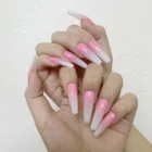 Nails Wholesale Private Label Full Cover Long False Tips Ballerina Coffin Shape Artificial Press On Nails