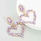 Hoop Earrings Earrings Rhinestone Exquisite Fashion Luxurious Atmosphere Dangle Heart Hoop Earrings