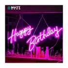 Wedding Matt Drop Shipping Party Wedding Decor Customized Words Happy Birthday Neon Sign Led Let's Party Neon Light Sign