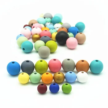 Mixed Color Natural Wooden Beads for Crafts Unfinished Round Wood Spacer Beads for DIY Project Jewelry Making Home Decoration