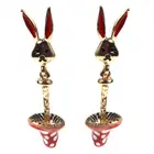Stud Earrings Fashion Jewelry 18K Gold Plating Brass Cute Rabbit Mushroom Stud Drop Earrings Wholesale