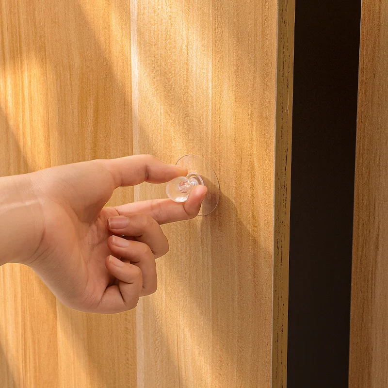 Door and Window Handles Multifunctional Self-adhesive Round Transparent Plastic Hook