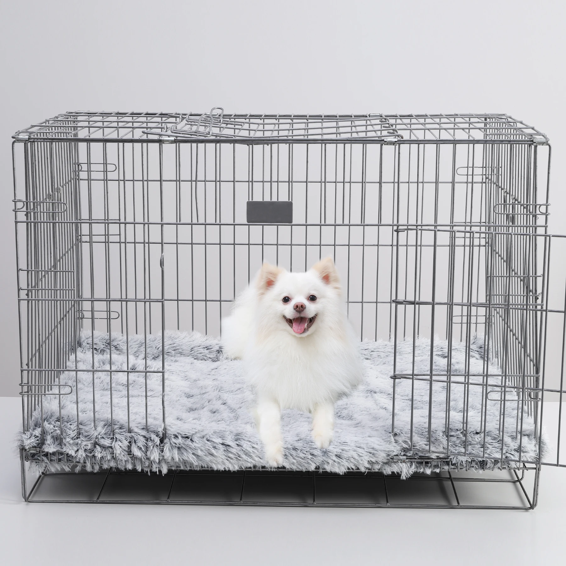 product luxury plush faux fur pet cushion bed soft solid pattern design for dogs and cats-54