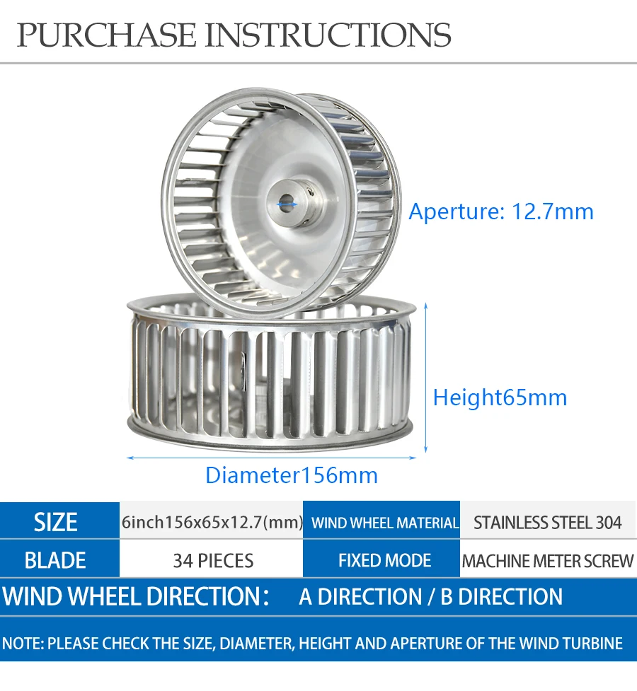 عجلة الرياح ذات المحور الطويل لمحرك الطرد المركزي 304 من الفولاذ المقاوم للصدأ فرن الرياح المكره الرياح مقاومة درجات الحرارة العالية ملحقات المروحة المكونات في التصنيع